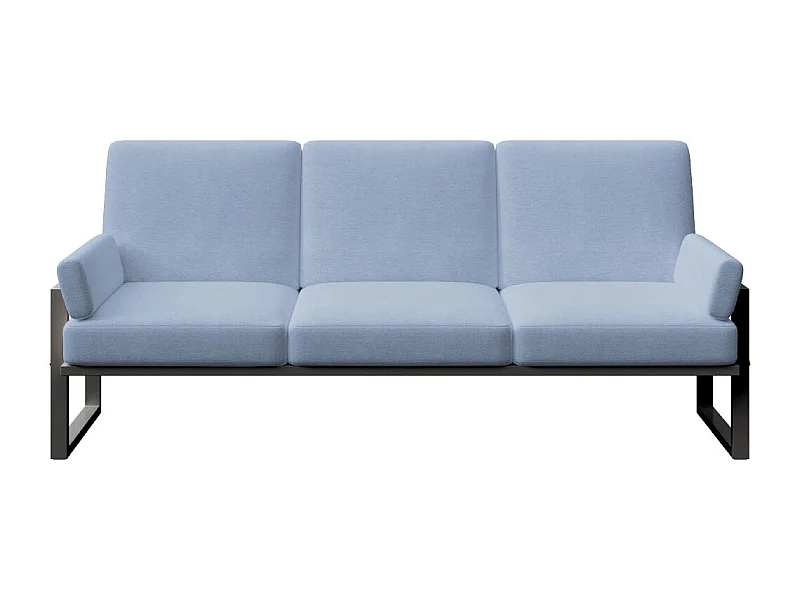 Soledo 3-zitsbank in lichtblauw - antraciet frame