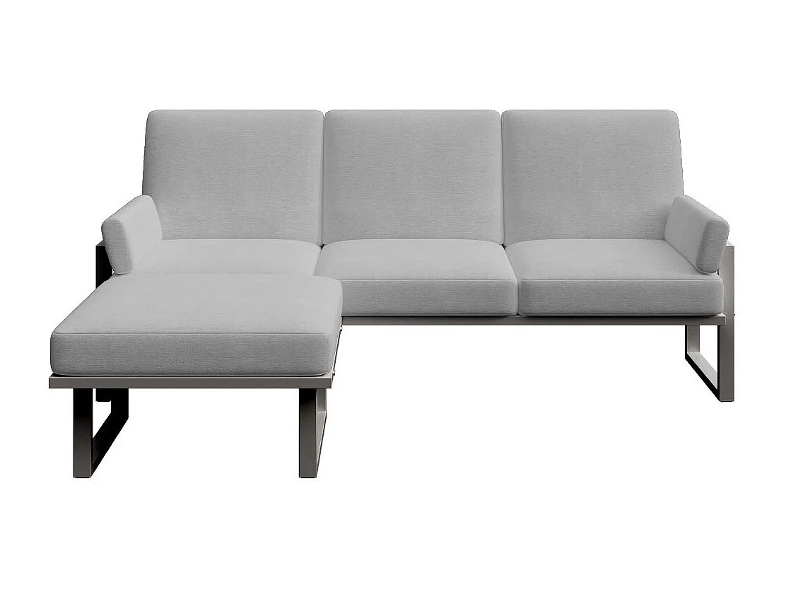 Soledo Canapé d'angle Gris clair - Cadre Anthracite