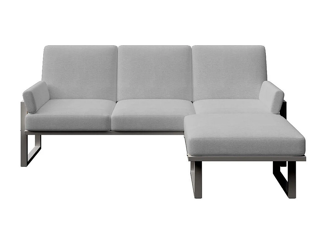 Soledo Canapé d'angle Gris clair - Cadre Anthracite