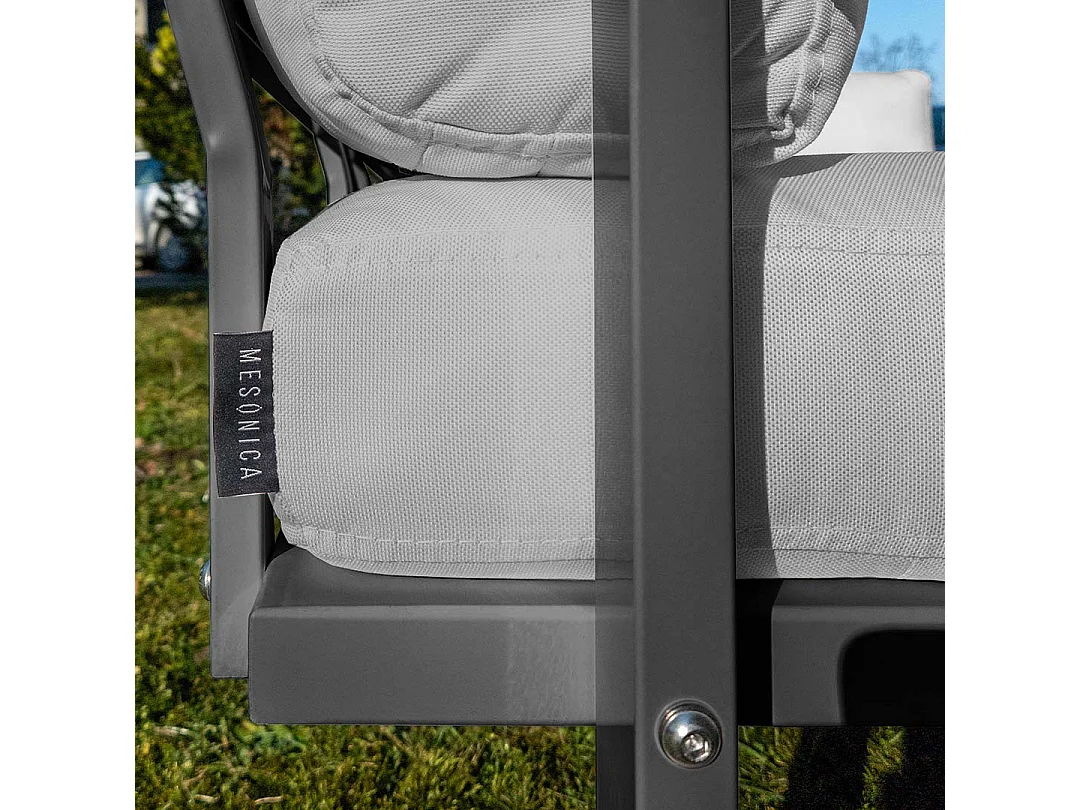 Soledo Canapé d'angle Gris clair - Cadre Anthracite