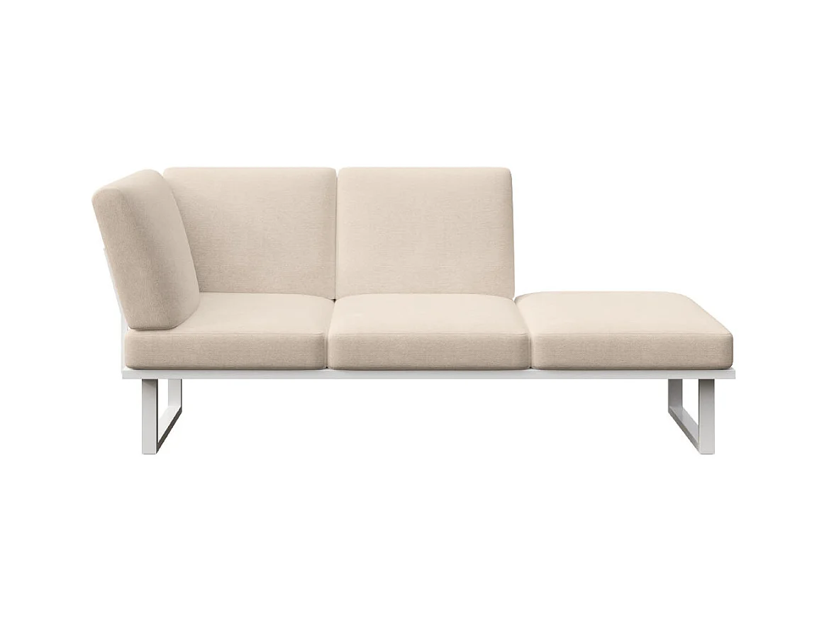 Méridienne Soledo Beige clair - Cadre blanc