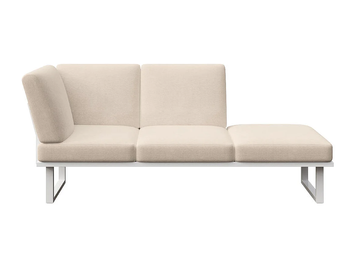 Méridienne Soledo Beige clair - Cadre blanc