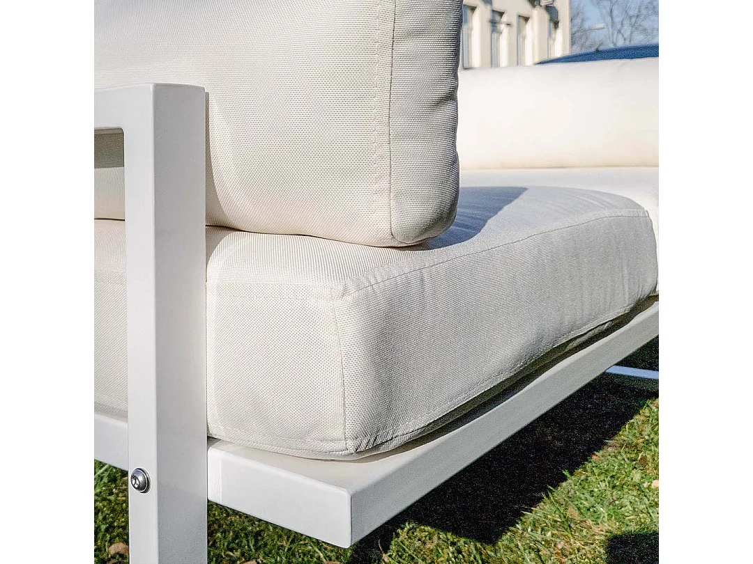 Méridienne Soledo Beige clair - Cadre blanc