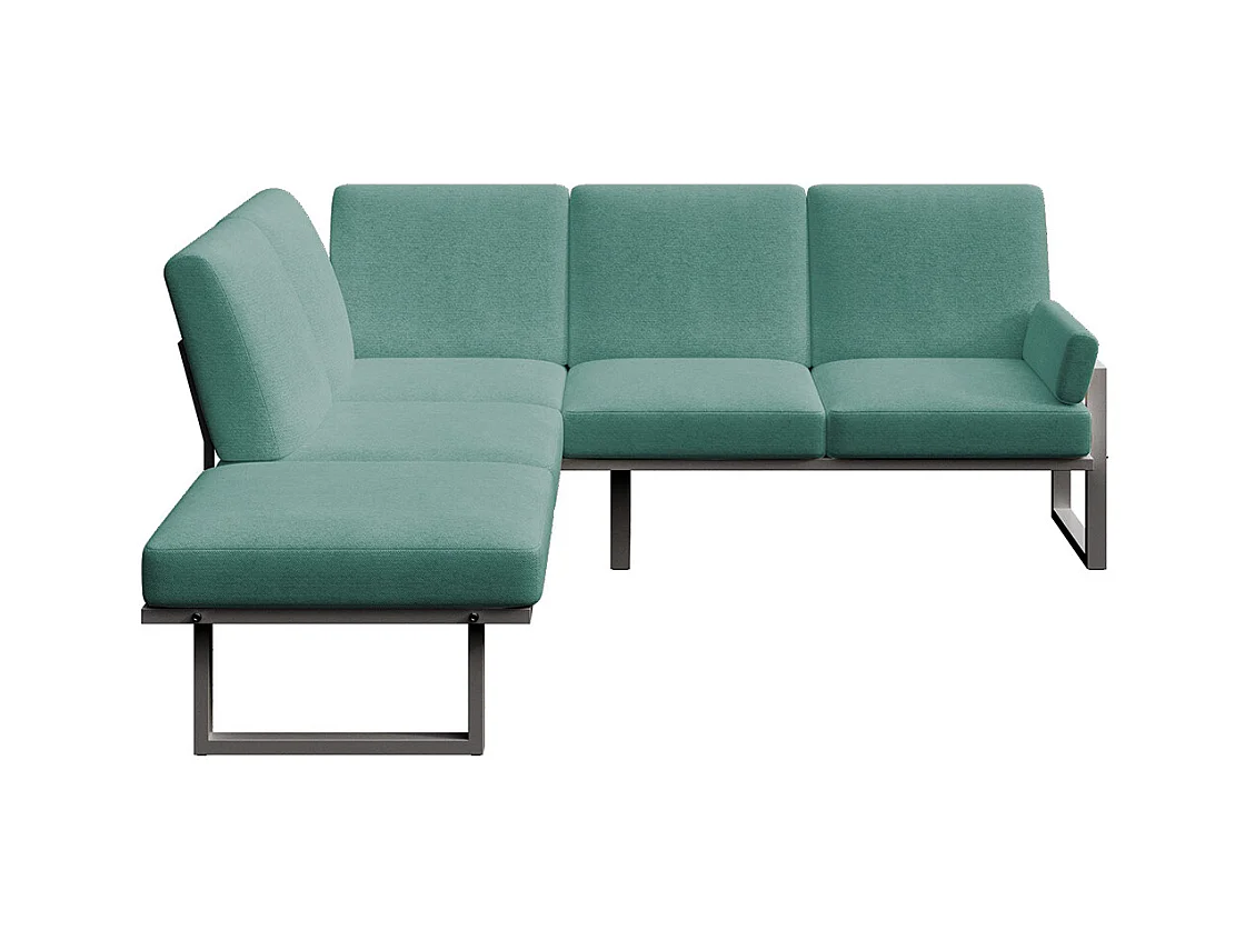 Soledo panoramische bank diepgroen - antraciet frame