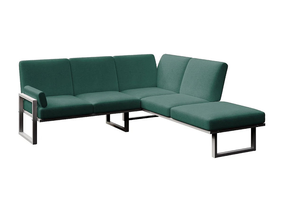 Soledo panoramische bank diepgroen - antraciet frame