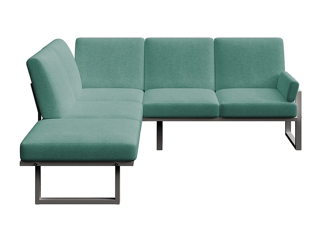 Soledo panoramische bank diepgroen - antraciet frame