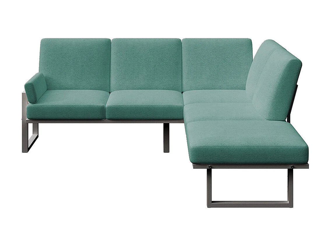 Soledo panoramische bank diepgroen - antraciet frame