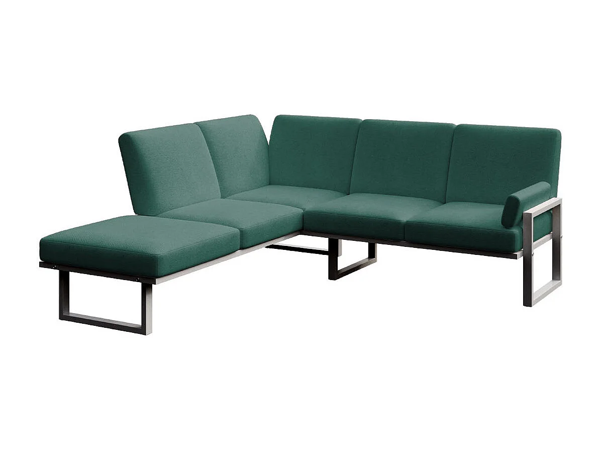 Soledo panoramische bank diepgroen - antraciet frame