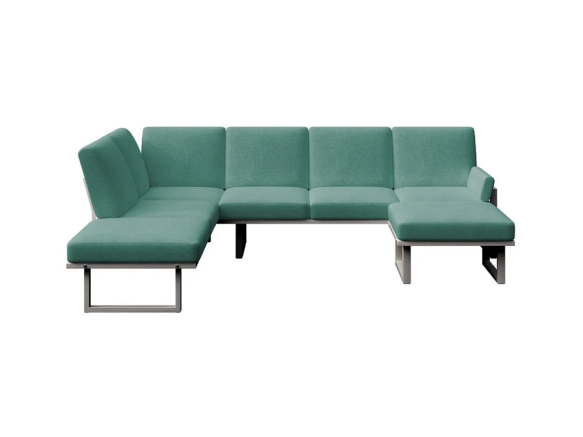 Soledo panoramische bank diepgroen - antraciet frame