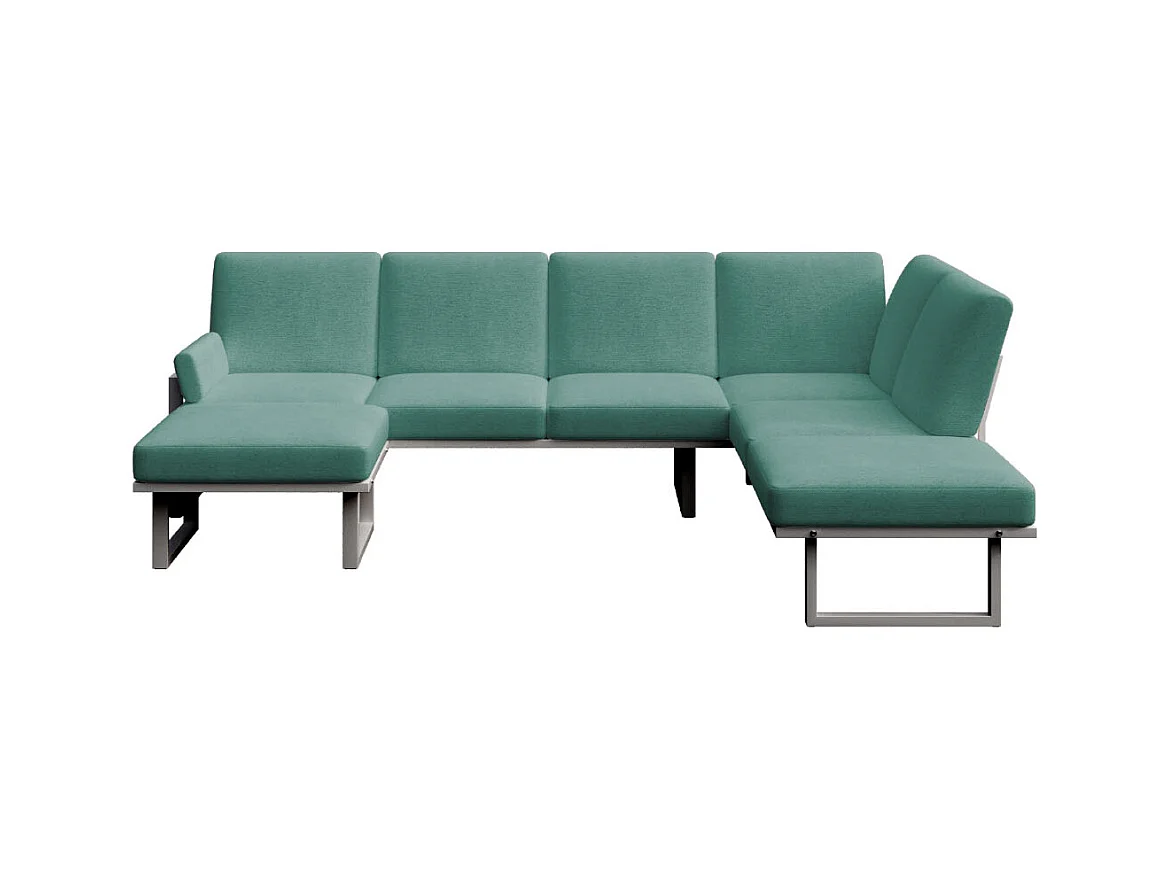 Soledo panoramische bank diepgroen - antraciet frame