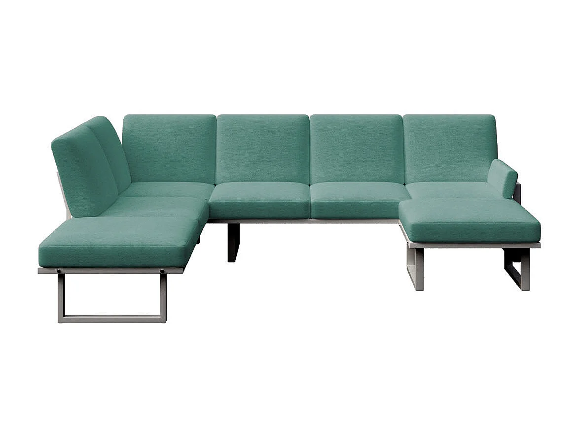 Soledo panoramische bank diepgroen - antraciet frame