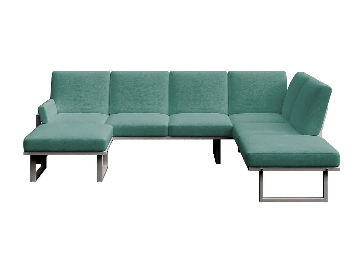 Soledo panoramische bank diepgroen - antraciet frame