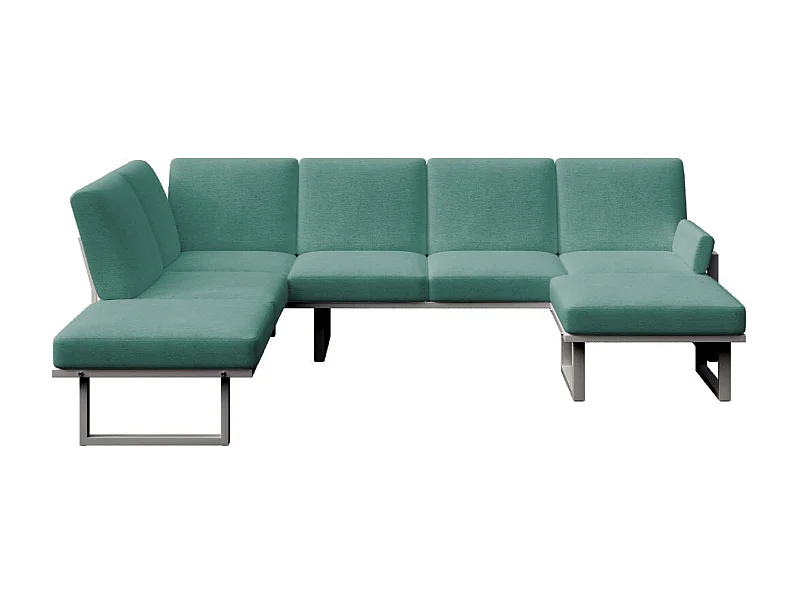 Soledo panoramische bank diepgroen - antraciet frame