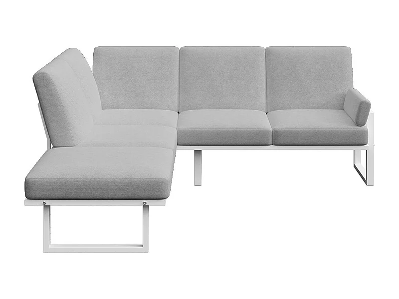 Soledo panoramische bank lichtgrijs - wit frame