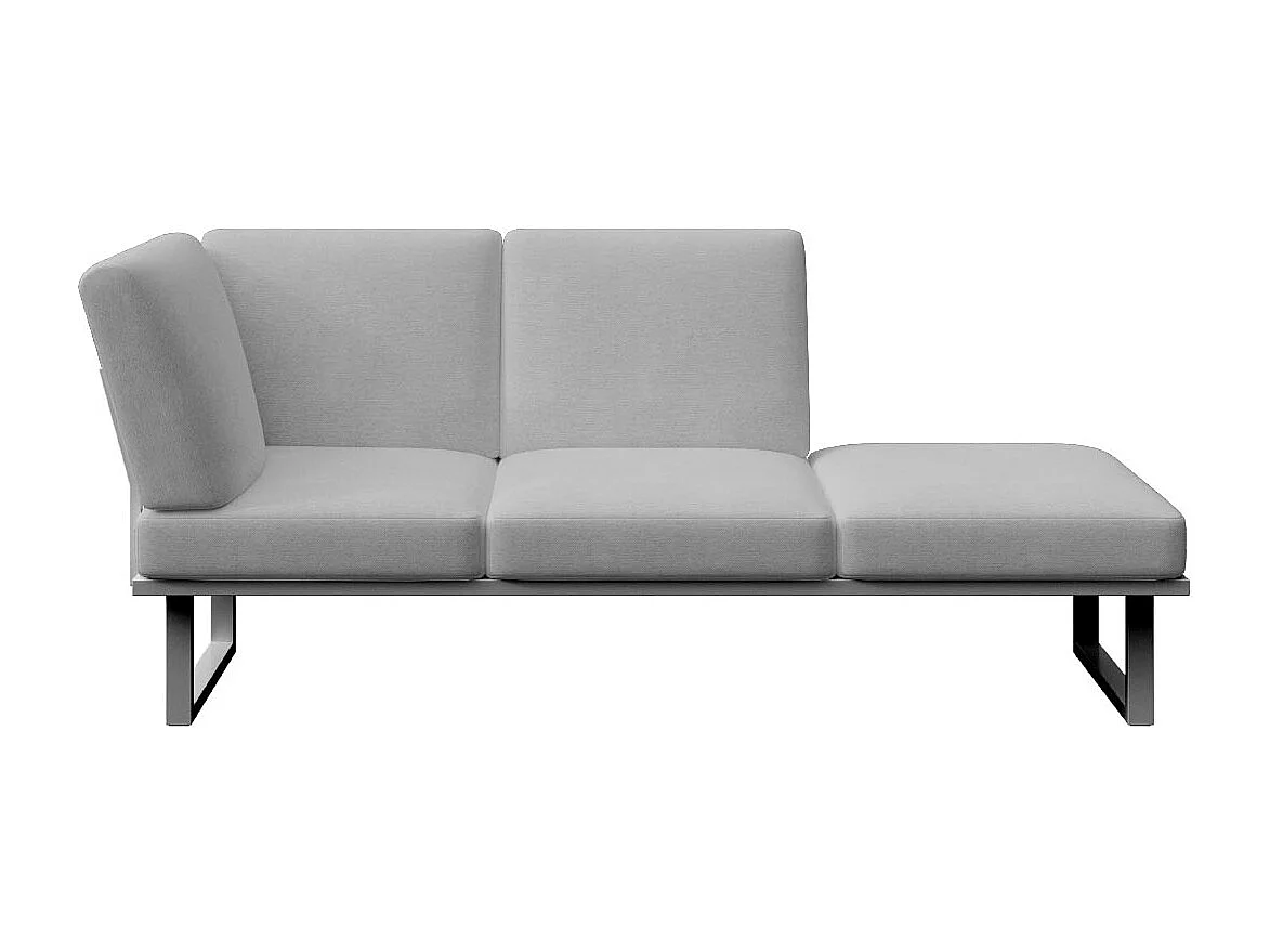 Soldeo ligstoel chaise longue lichtgrijs - antraciet frame