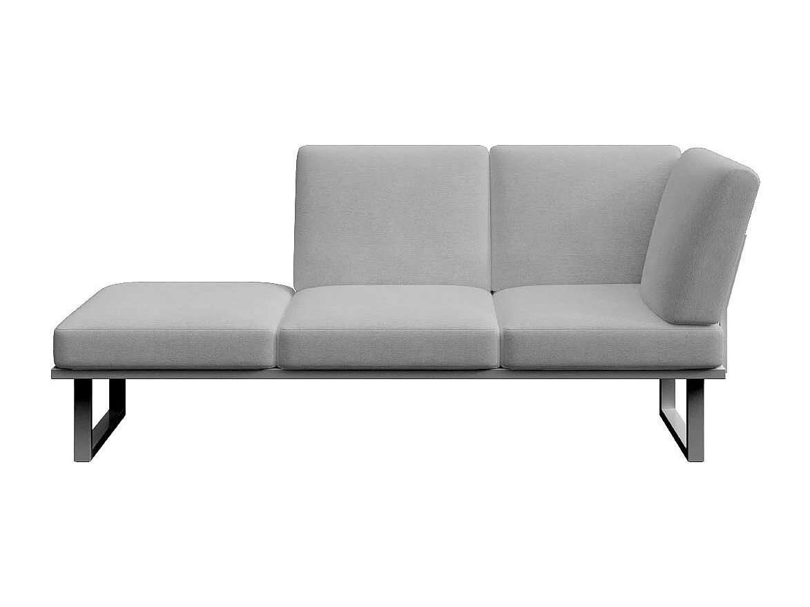 Soldeo ligstoel chaise longue lichtgrijs - antraciet frame