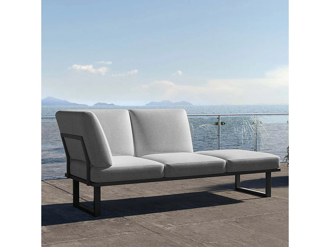 Soldeo ligstoel chaise longue lichtgrijs - antraciet frame