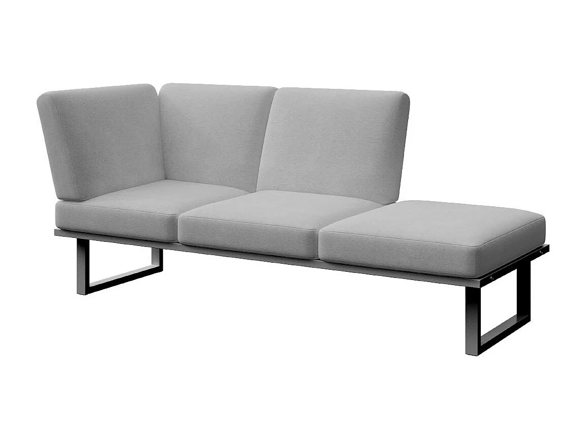 Soldeo ligstoel chaise longue lichtgrijs - antraciet frame