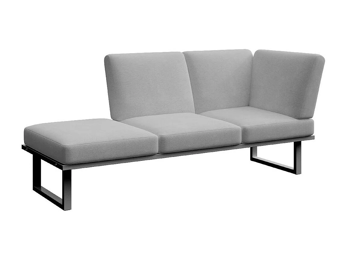 Soldeo ligstoel chaise longue lichtgrijs - antraciet frame