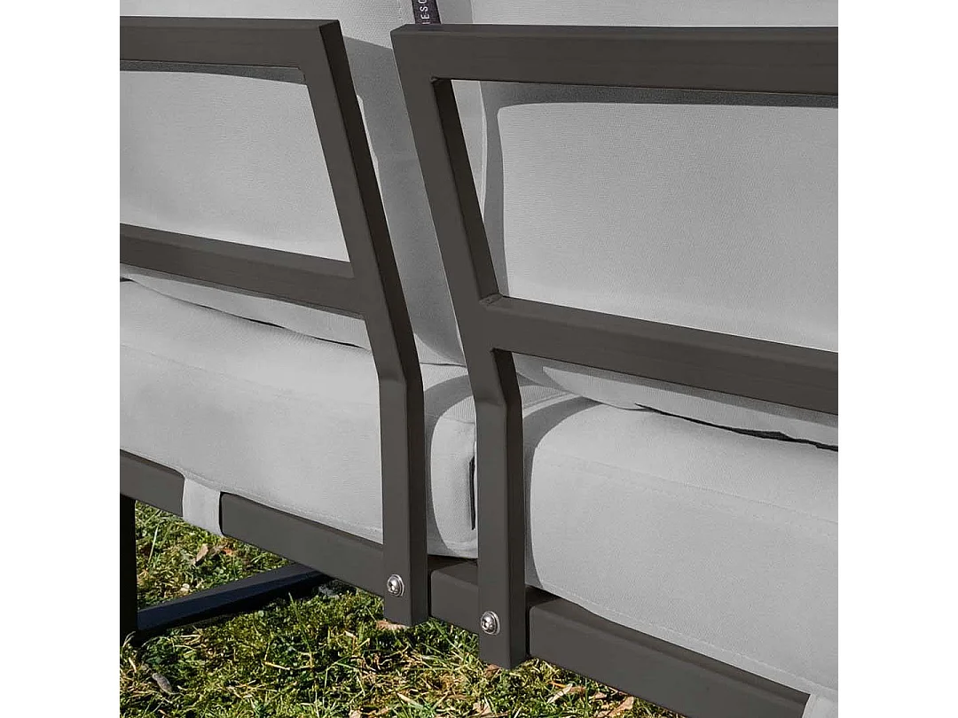 Soldeo ligstoel chaise longue lichtgrijs - antraciet frame