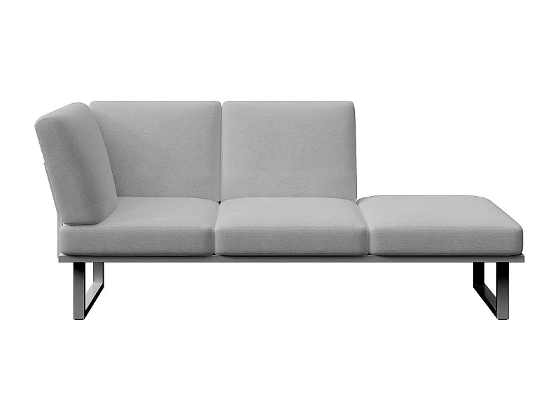 Soldeo ligstoel chaise longue lichtgrijs - antraciet frame