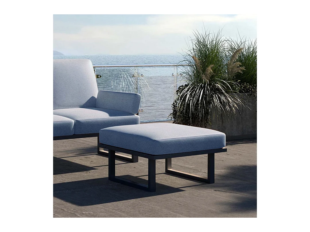 Pouf Soledo Bleu clair - Structure anthracite