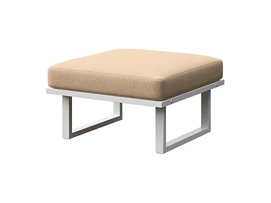 Pouf Soledo Cappucino - Cadre blanc