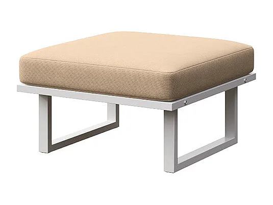 Soledo poef cappucino - wit frame