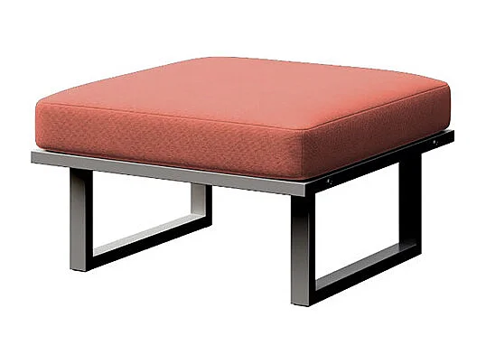 Pouf Soledo Corail - Structure anthracite