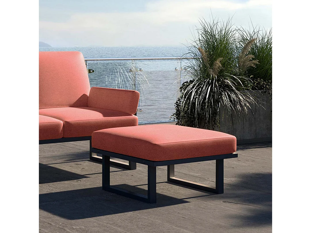 Pouf Soledo Corail - Structure anthracite