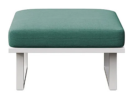 Pouf Soledo Vert profond - Cadre blanc