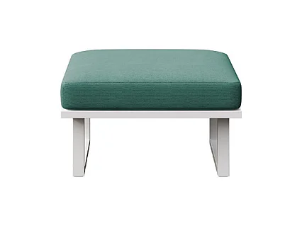 Pouf Soledo Vert profond - Cadre blanc