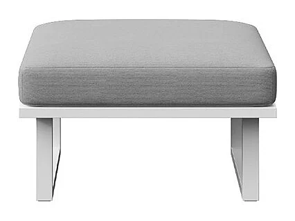 Pouf Soledo Gris clair - Cadre blanc