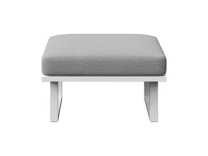 Pouf Soledo Gris clair - Cadre blanc