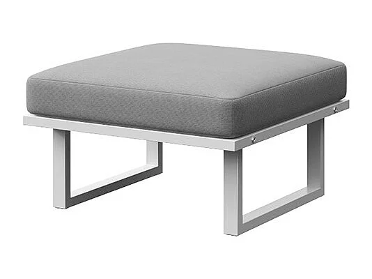 Pouf Soledo Gris clair - Cadre blanc