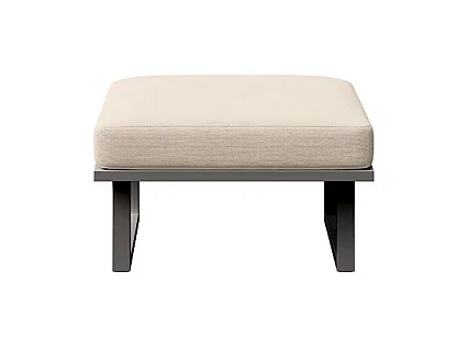 Soledo poef lichtbeige - antraciet structuur