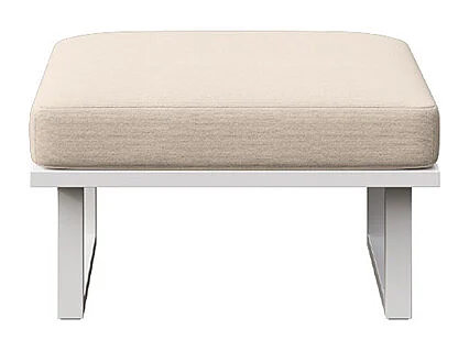 Pouf Soledo Beige clair - Cadre blanc