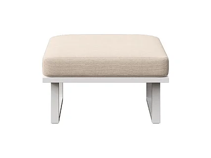 Pouf Soledo Beige clair - Cadre blanc