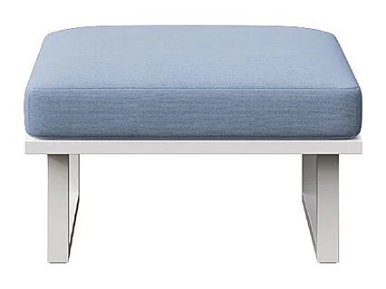 Pouf Soledo Bleu clair - Cadre blanc