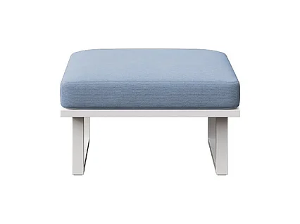 Pouf Soledo Bleu clair - Cadre blanc