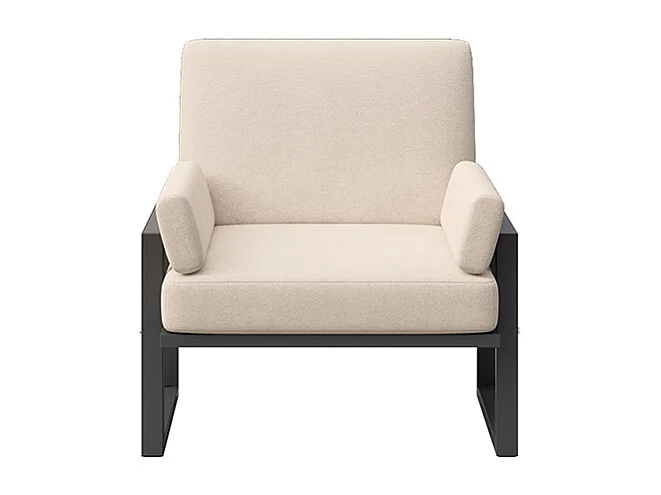 Fauteuil Soledo Beige clair - Structure Anthracite