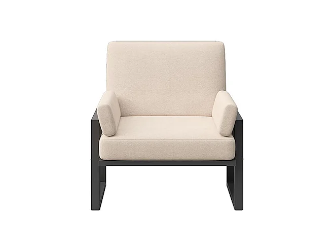 Fauteuil Soledo Beige clair - Structure Anthracite
