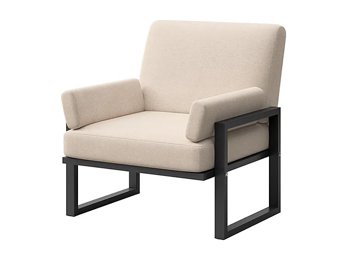 Fauteuil Soledo Beige clair - Structure Anthracite