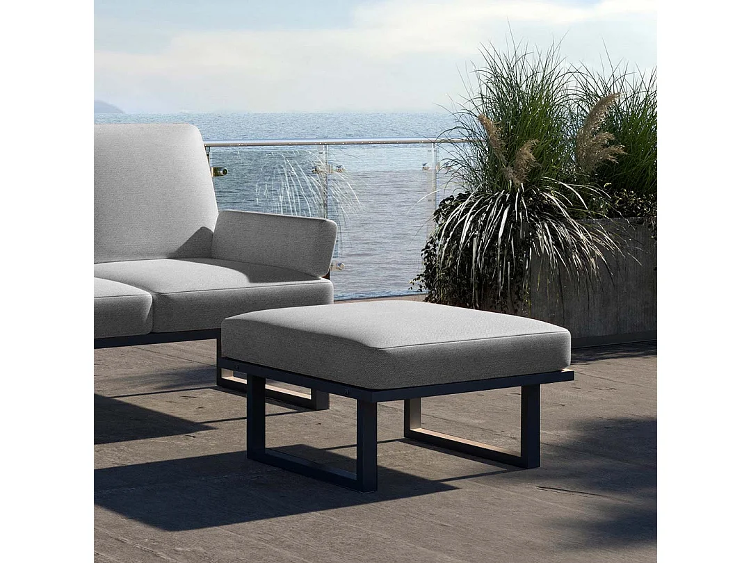 Pouf Soledo Gris clair - Structure Anthracite
