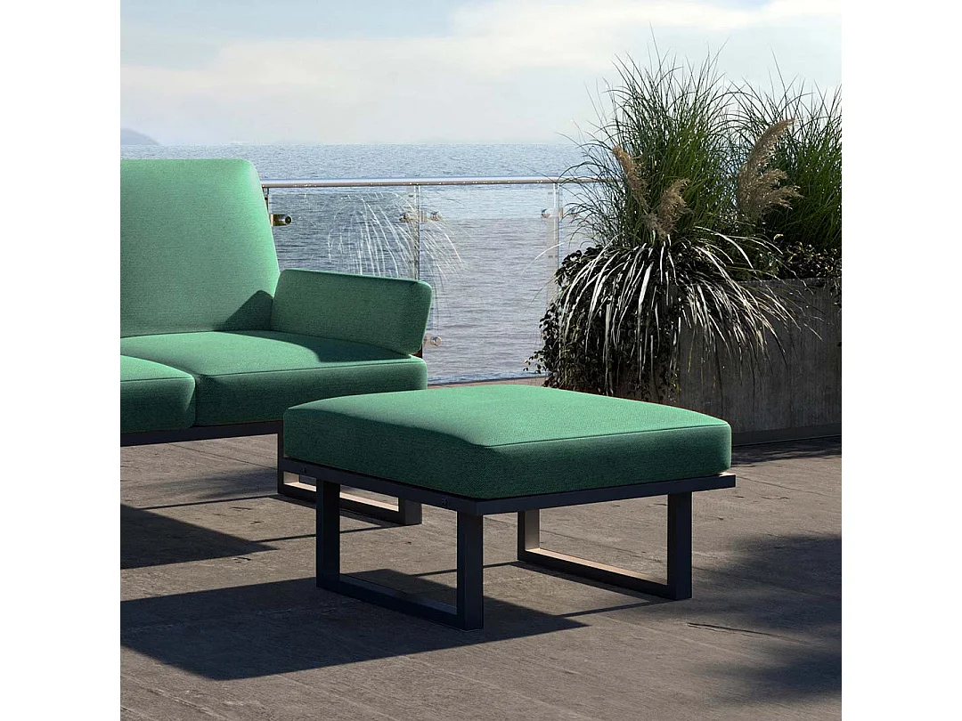 Pouf Soledo Vert profond - Structure Anthracite