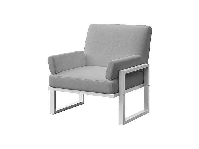 Soledo fauteuil lichtgrijs - wit frame