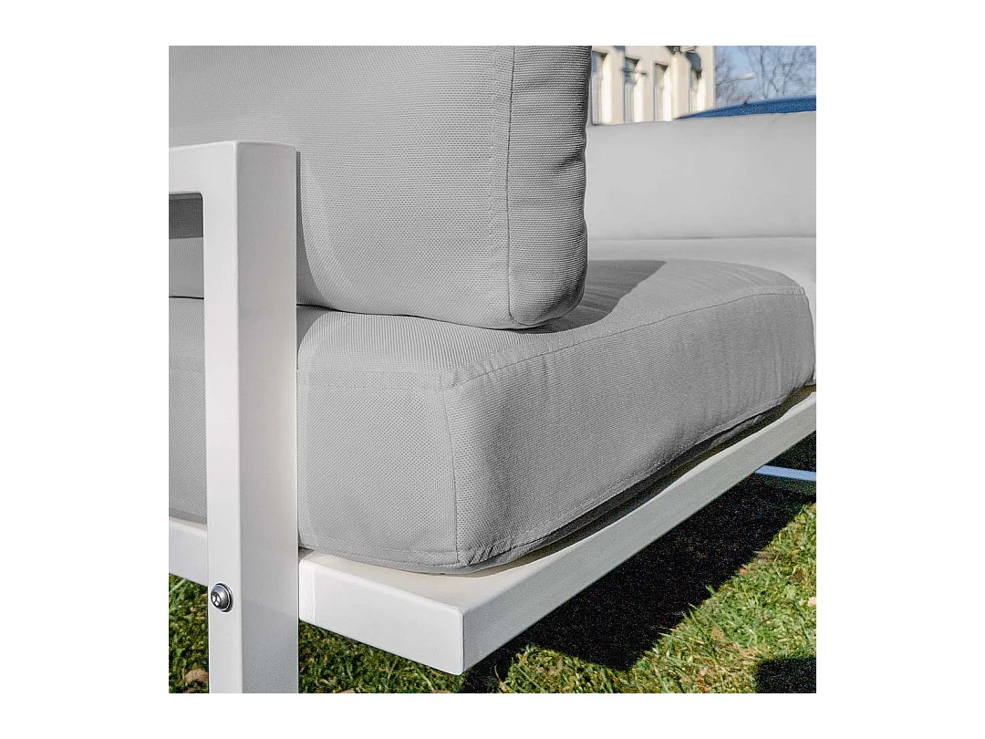 Soledo fauteuil lichtgrijs - wit frame