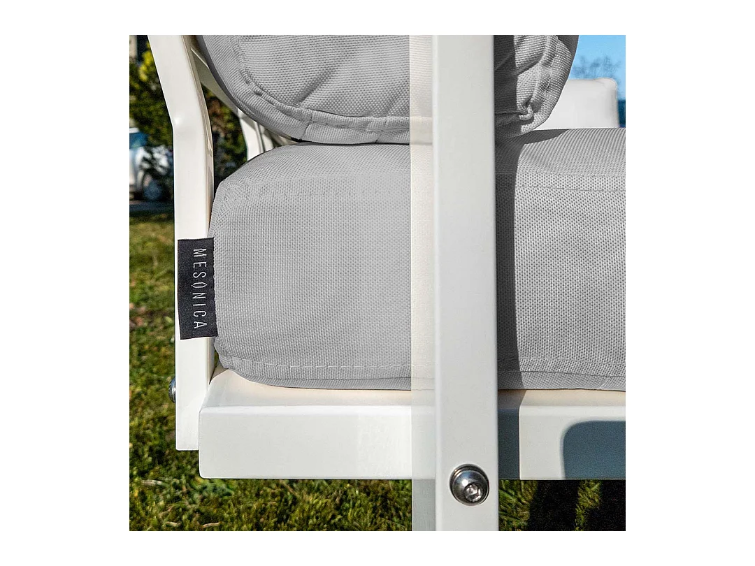 Soledo fauteuil lichtgrijs - wit frame