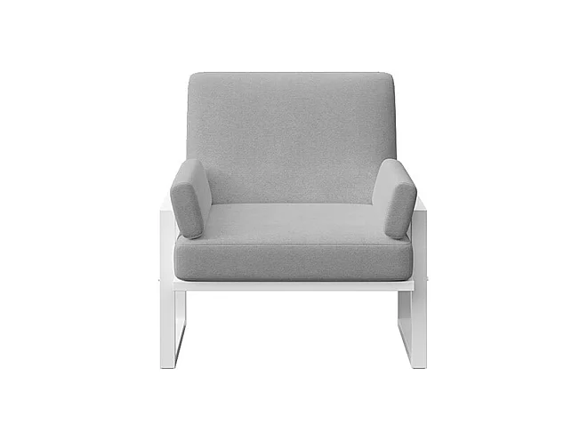 Fauteuil Soledo Gris clair - Cadre blanc