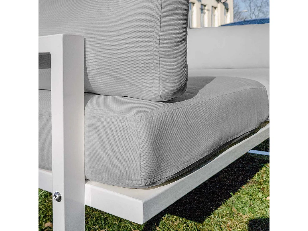 Soledo fauteuil lichtgrijs - wit frame